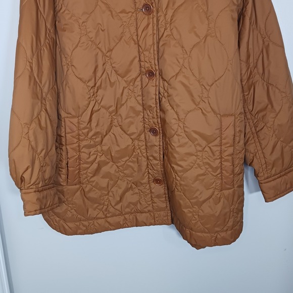 Madewell Airpuff Shirt-Jacket Puffer Packable Brown Lightweight Women's Size 1X - Picture 4 of 6
